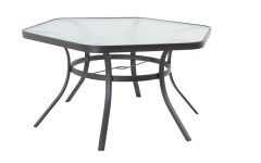 Octagon Glass Top Outdoor Tables