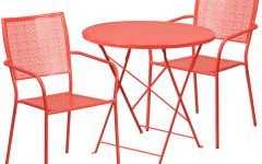 Red Metal Outdoor Table and Chairs Sets
