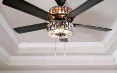 20 Collection of Caged Crystal 5-blade Ceiling Fans