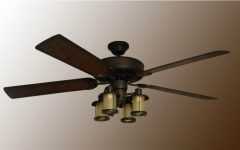 Mission Style Outdoor Ceiling Fans with Lights