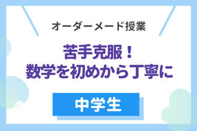 【あなたにピッタリ！オーダーメード授業】数学を初めから丁寧に