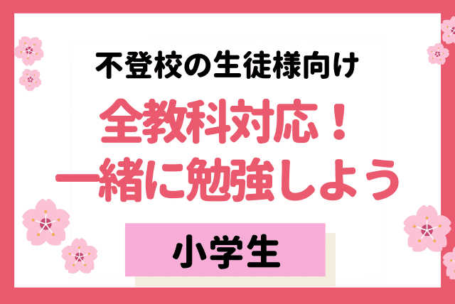 【小学生不登校】全教科対応！悩んでいる事、一緒に解決していきましょう！