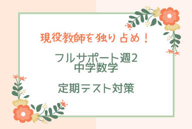 現役教師を独り占め！フルサポート【数学週2】※チャットあり