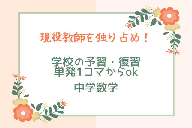 現役教師を独り占め！学校の予習・復習【単発】コース