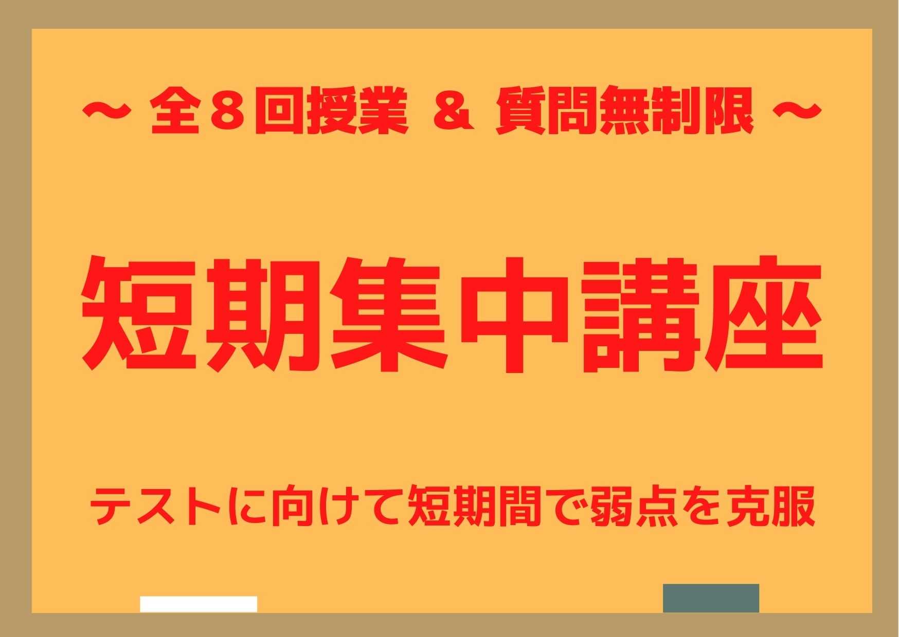 【 理系・文系数学 】～全８回の集中授業で短期に弱点を克服～