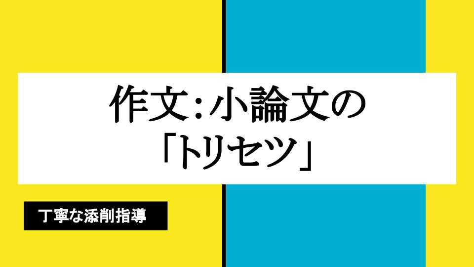 志望校合格のための作文/小論文の「トリセツ」