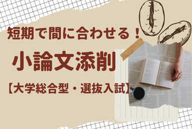 【大学総合型選抜・推薦試験】短期で間に合わせる！小論文添削