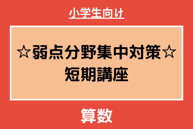 60分【単発4回】小学生向け☆弱点分野集中対策☆算数