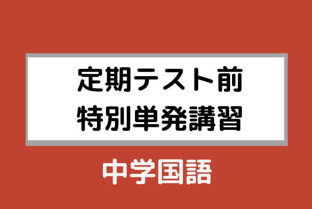 【中学生向け】単発4回 【定期テスト前特別単発講習】中学国語