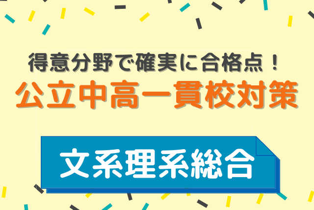 公立中高一貫校対策指導（適性検査文系理系総合）