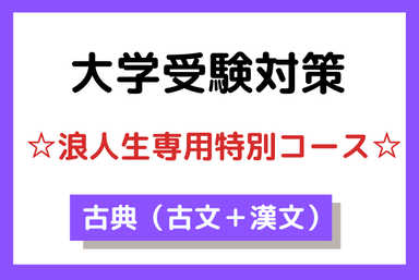 浪人生向け【大学受験対策】☆浪人生専用特別コース☆古典