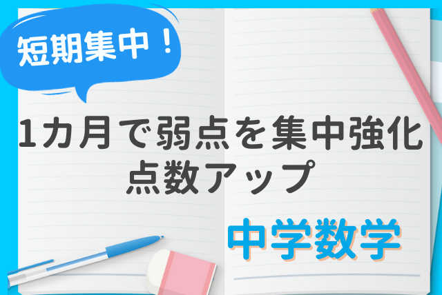 【短期集中：中学数学】１カ月で弱点を集中強化『点数アップ』