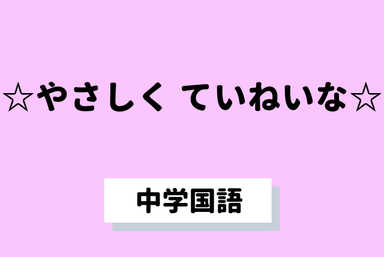 【中学生向け】☆やさしく ていねいな☆中学国語