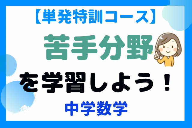 【中学生】単発特訓！自分の苦手分野を集中的に学習しよう！