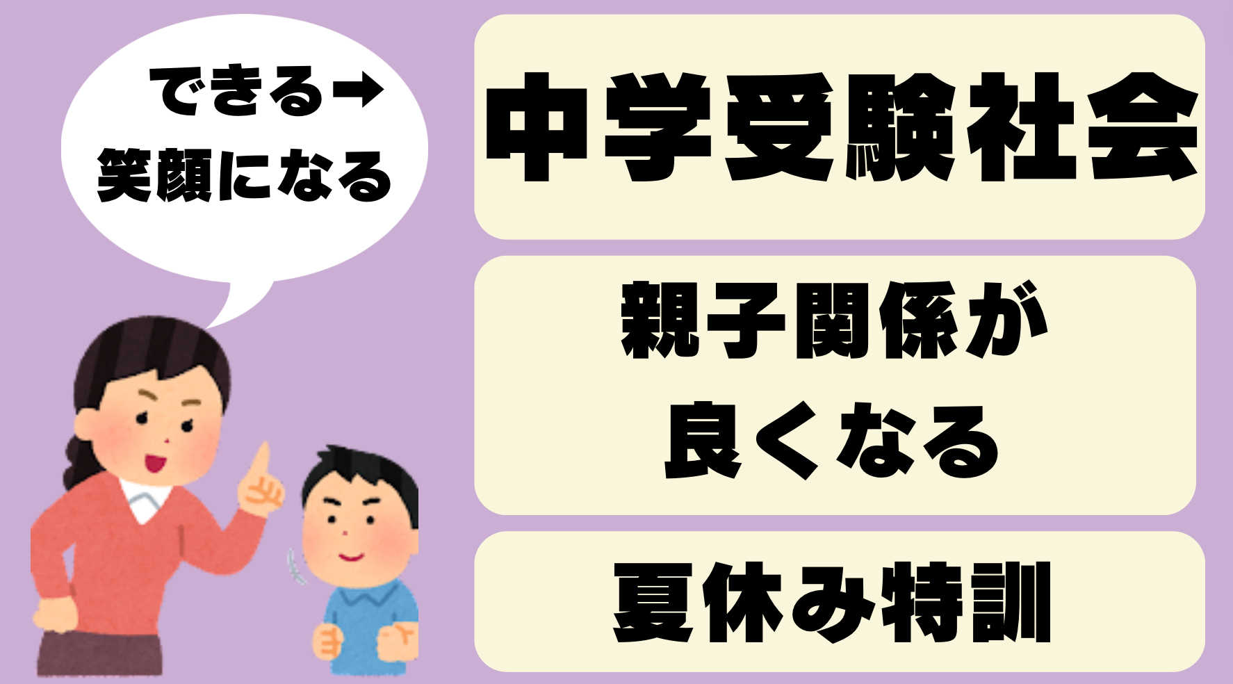 夏休み中学受験特訓　親子関係がよくなる社会