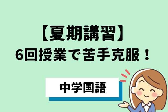 【夏期講習】苦手範囲をなくそう　文法・漢文・古文など【国語】