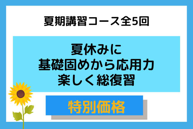 【特別価格・現役塾長】　６０分→９０分　夏期講習！！