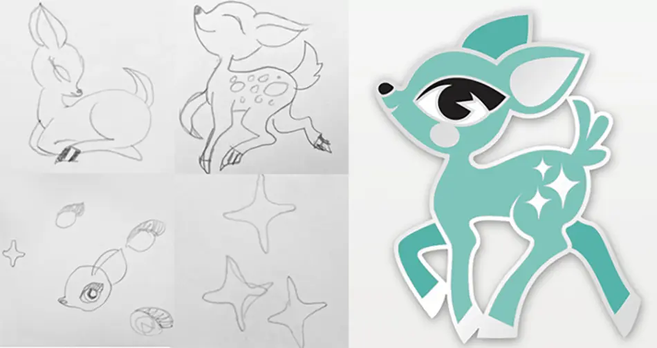 Kawaii Deer Sketches