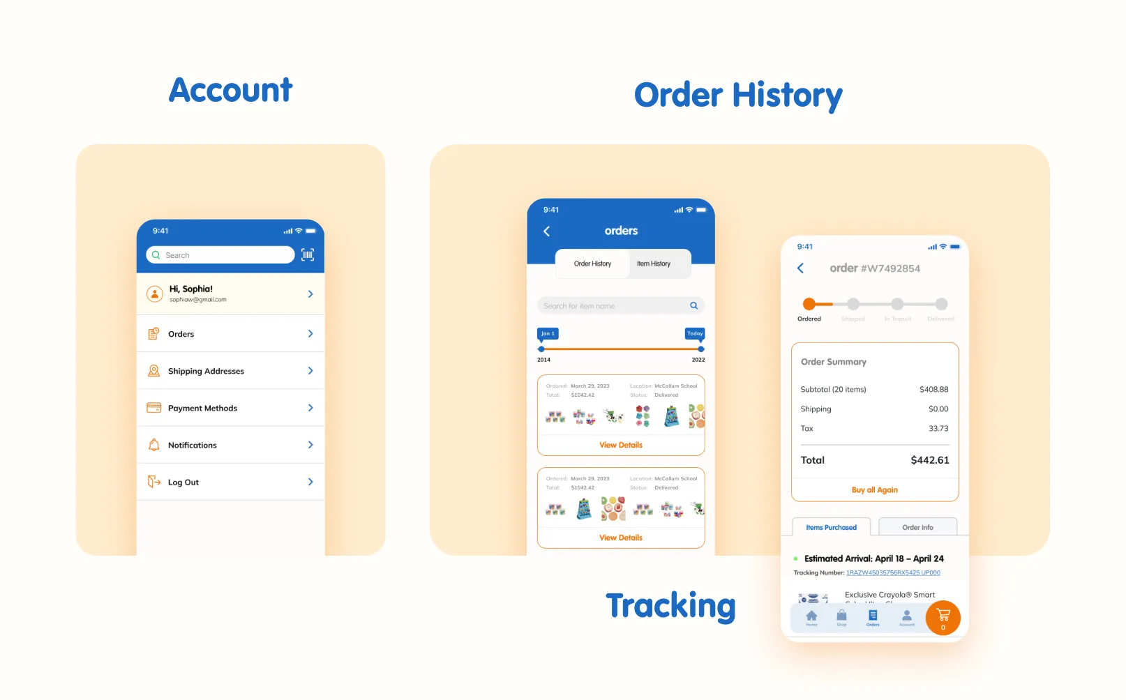 DSS App - Account and Order History