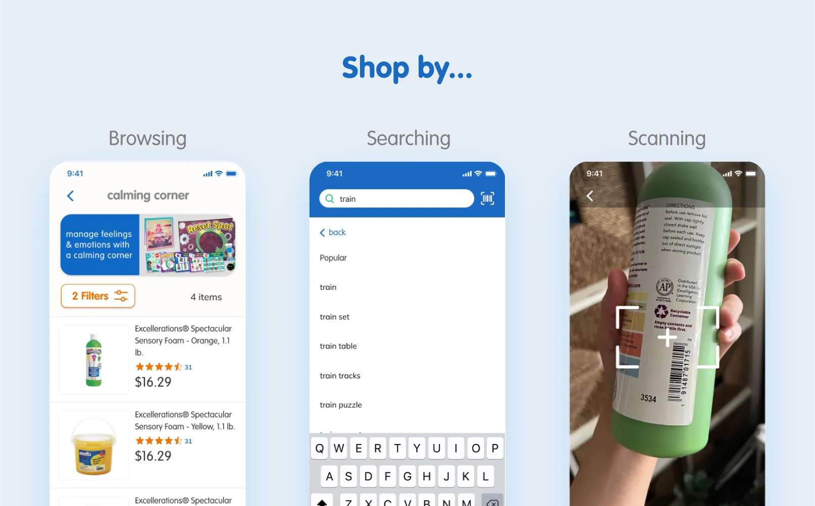 DSS App - Shop by Browsing, Searching, or Scanning