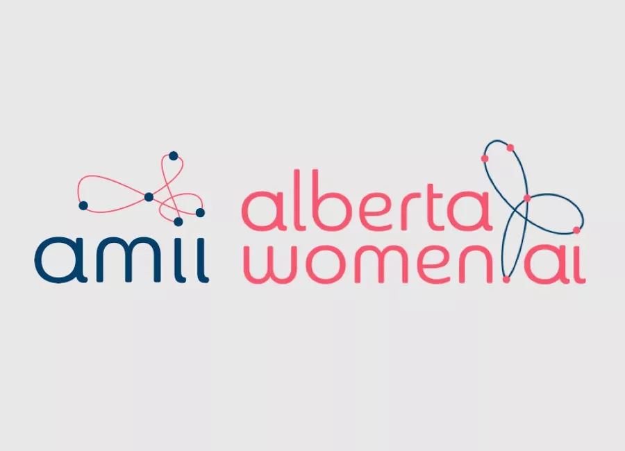 Amii and Alberta Women AI logos