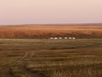 Gerkamp in de uitgestrekte steppes van Mongolië. © Geert Beckers