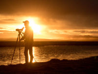 Zonsondergang met deelnemer Roy. © Johannes Jansen