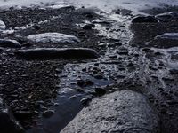 Het keienstrand ligt er vredig bij. © Hans Debruyne