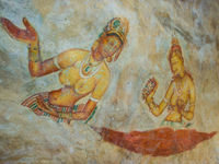 Fresque murales du temple de Sigiriya © Billy Herman