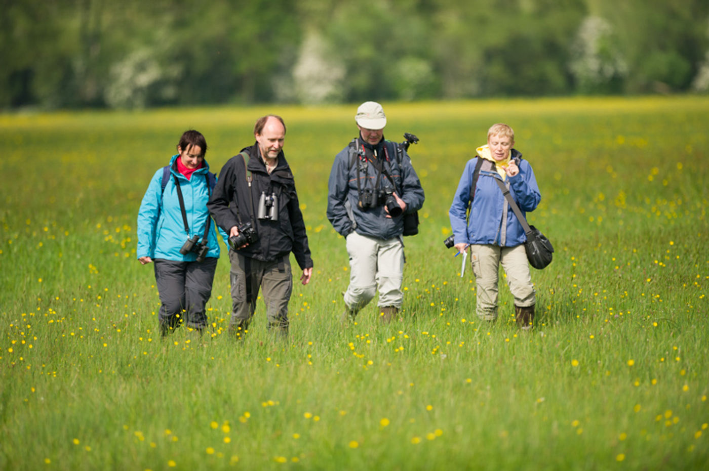 Een deel van de groep struint door de graslanden. © David 'Billy' Herman