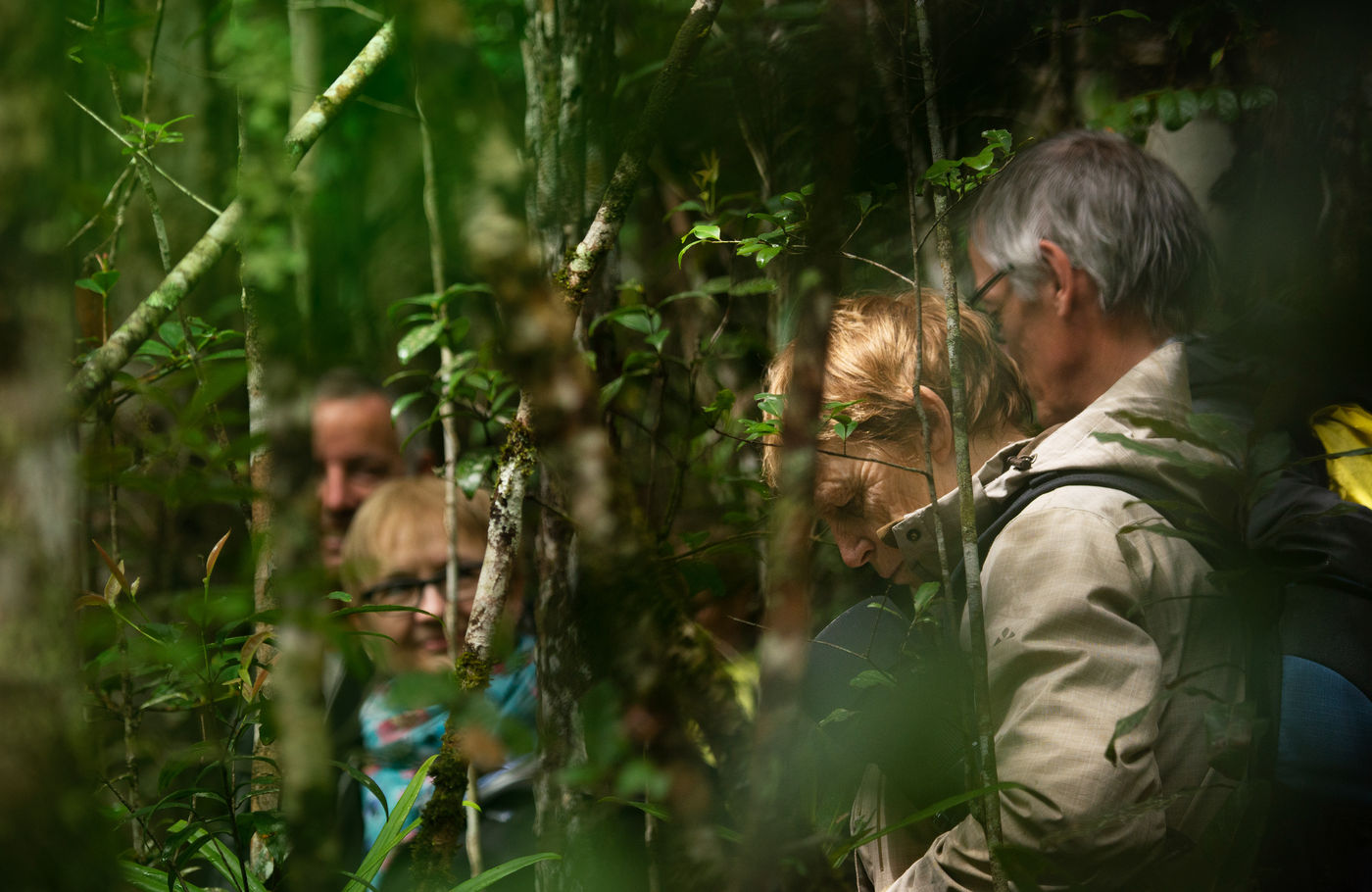 De groep houdt halt in het bos. © Samuel De Rycke