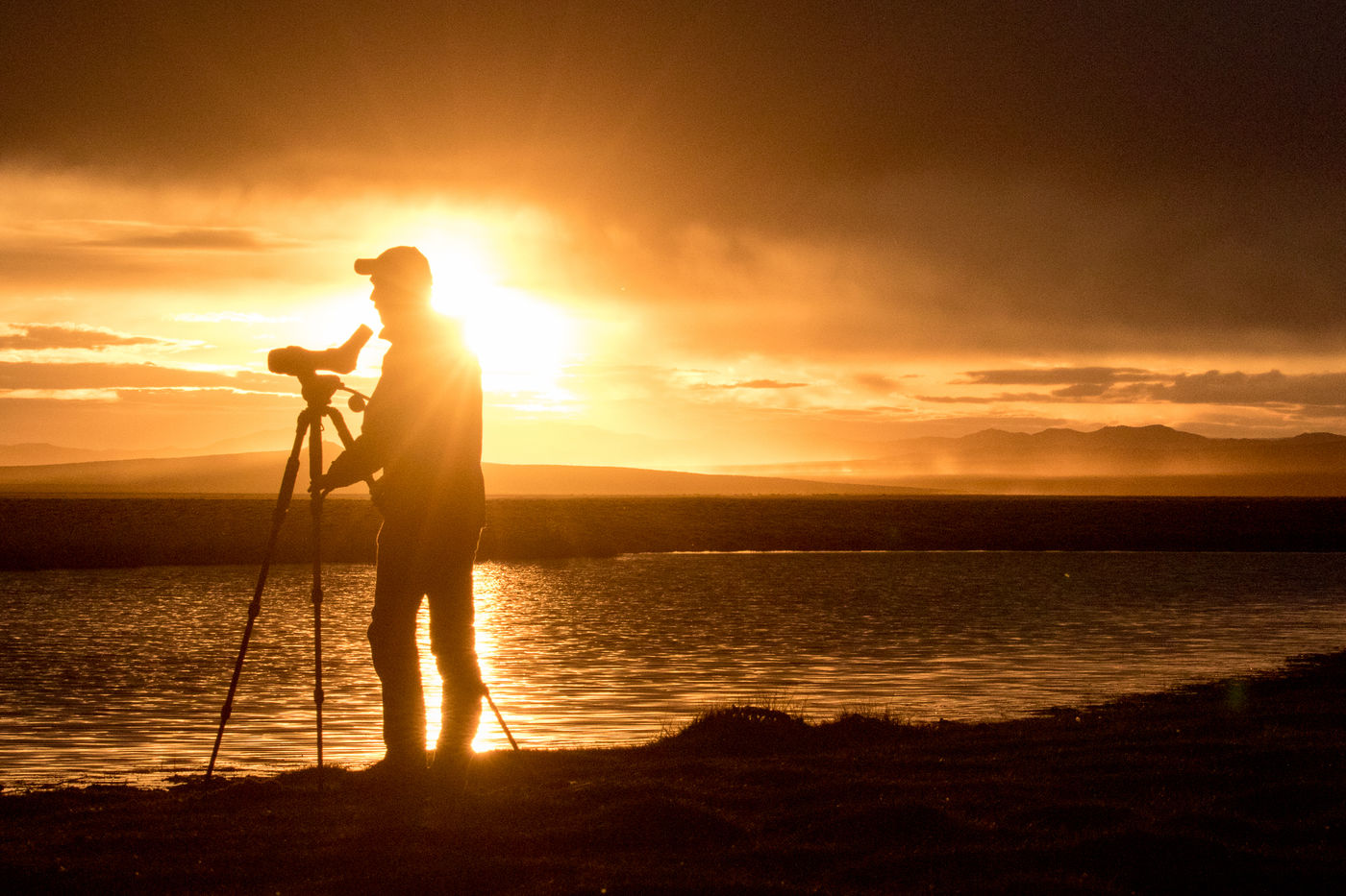 Zonsondergang met deelnemer Roy. © Johannes Jansen