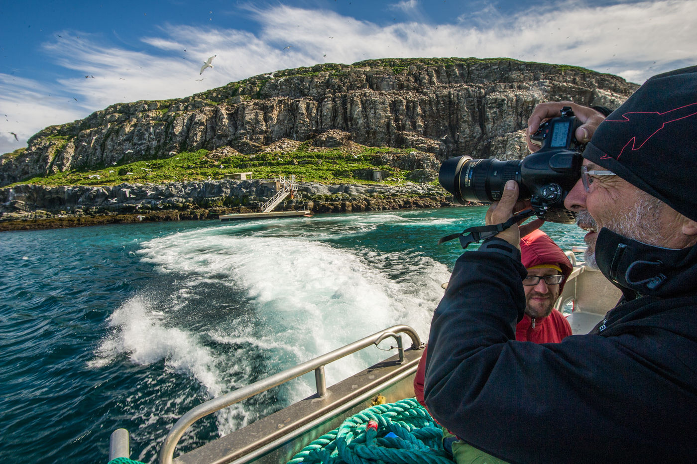 Een boottrip naar Hornoya, het zeevogeleiland nabij Vardo, staat uiteraard gepland. © Billy Herman