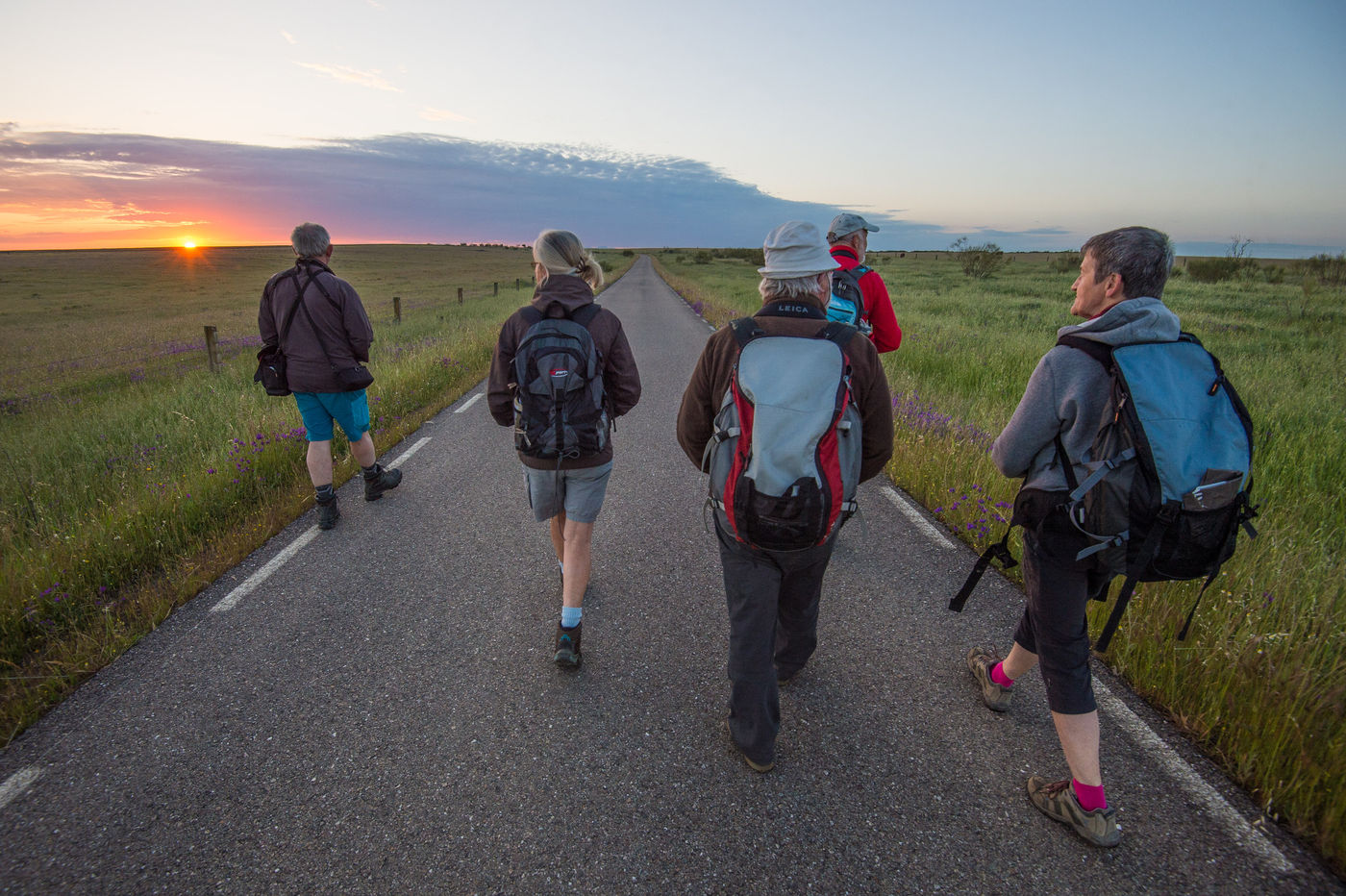 Een panorama van de groep in het landschap. © Billy Herman