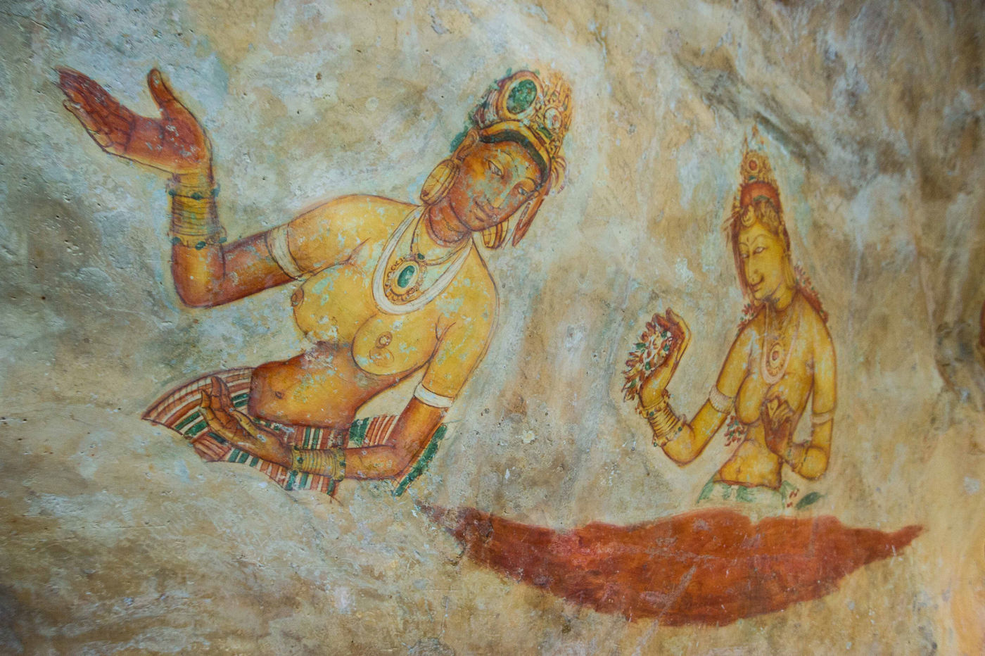 Fresque murales du temple de Sigiriya © Billy Herman