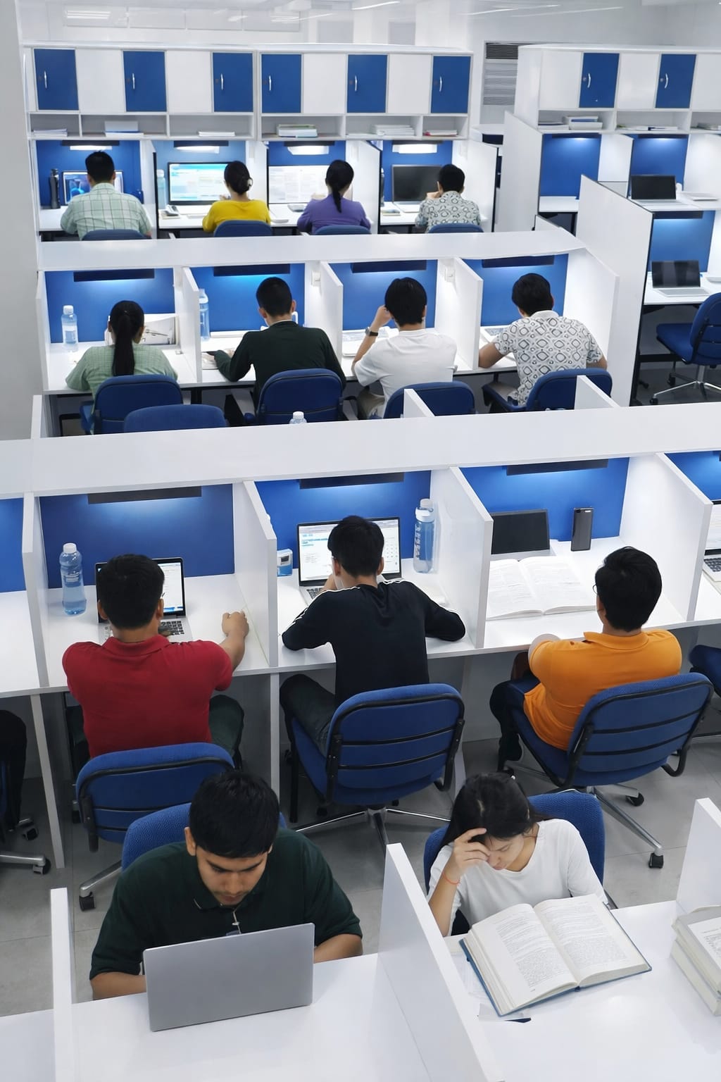 Students studying on laptops