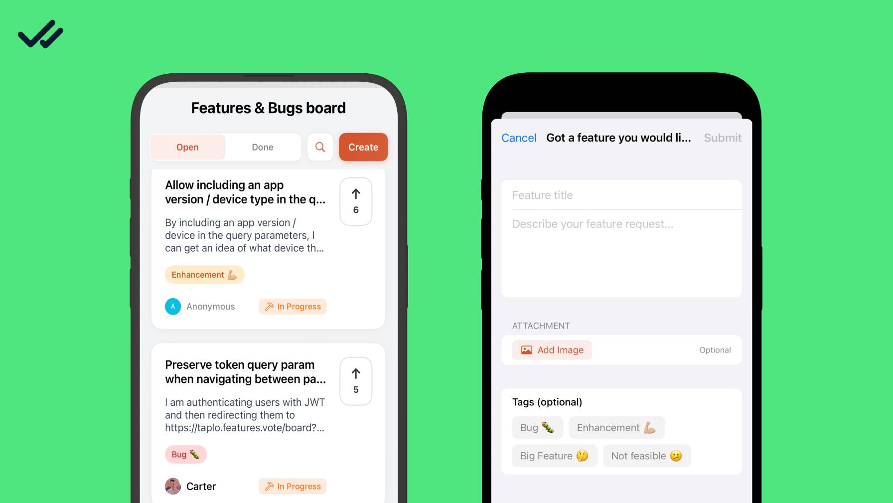Feedback board and feedback form