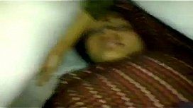 Husband captured wife boobs inside blanket