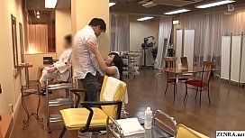 JAV Mizuna Wakatsuki hair salon covert blowjob and fingering Subtitles