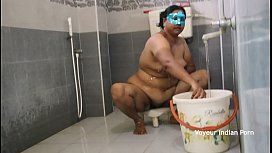 Desi Aunty Dipannia Taking Shower Filmed By Her Husband