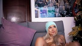 Horny college student enjoys masturbating on webcam while old men watch 