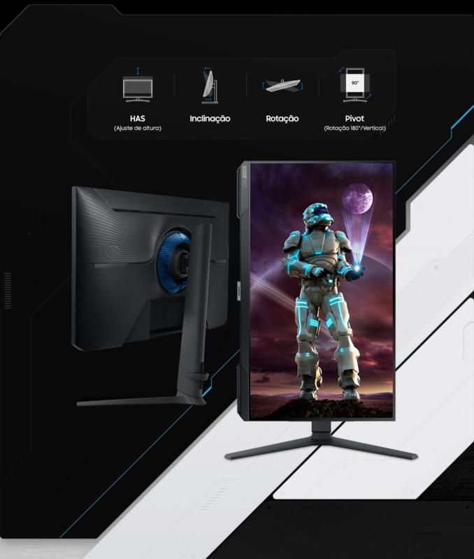 Monitor Gamer Samsung Odyssey G40 27 , 240 Hz, 1ms, Ajuste De Altura, Gsync, Freesync,hdmi, Dp, Fhd, Preto