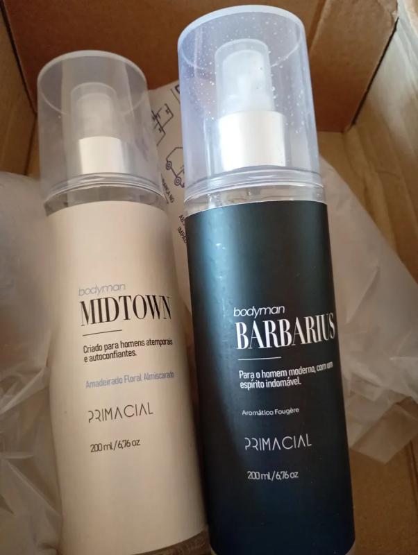 Kit Body Splash Masculino Barbarius E Midtown 200ml - Primacial Perfume Fresco Amadeirado