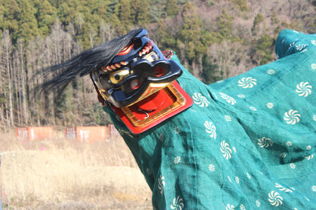 女川の獅子振りの様子を写した写真