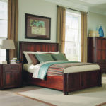 KINGSPORT BEDROOM GROUP: Kingsport Queen Panel Bed with Low Footboard KGP03423, Kingsport Nightstand 5KGP03245, Kingsport Armoire 1 KGP03254. This group was crafted using solid rustic cherry with our 7992 Asbury stain and Kingsport standard hardware, K803-BI and K807-BI. 98920Kingsport03423 BED hi 1 2
