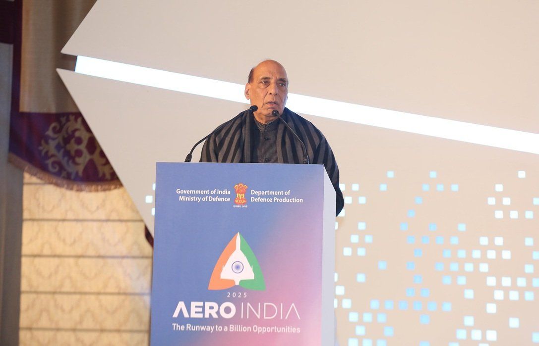 Raksha Mantri invites global community to co-develop &amp; co-produce advanced systems in India