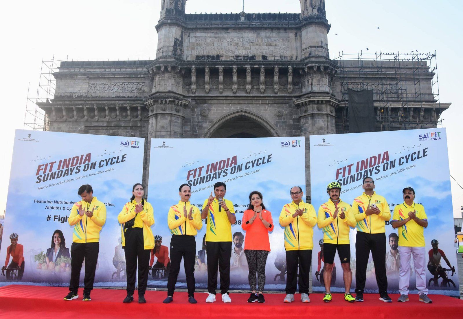 Union Sports Minister Leads 'Fit India Sundays on Cycle' from Gateway of India, Promotes PM’s Anti-Obesity Message