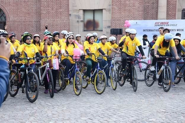 Women's Day special Fit India Sundays on Cycle held across nation; Asian Track Cycling Championships performers felicitated in Delhi