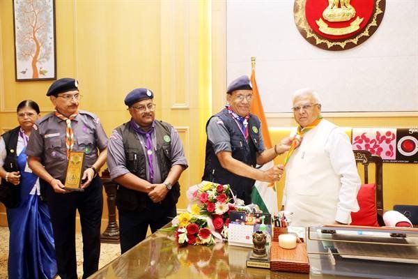 Governor Shri Patel Wears Scouts and Guides Scarf