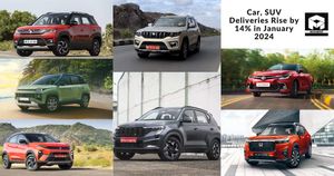 Car, SUV Deliveries Rise by 14% in January 2024